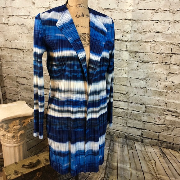 CHICO’S Ocean Stripes Ribbed Cardigan Sz S - Picture 8 of 13